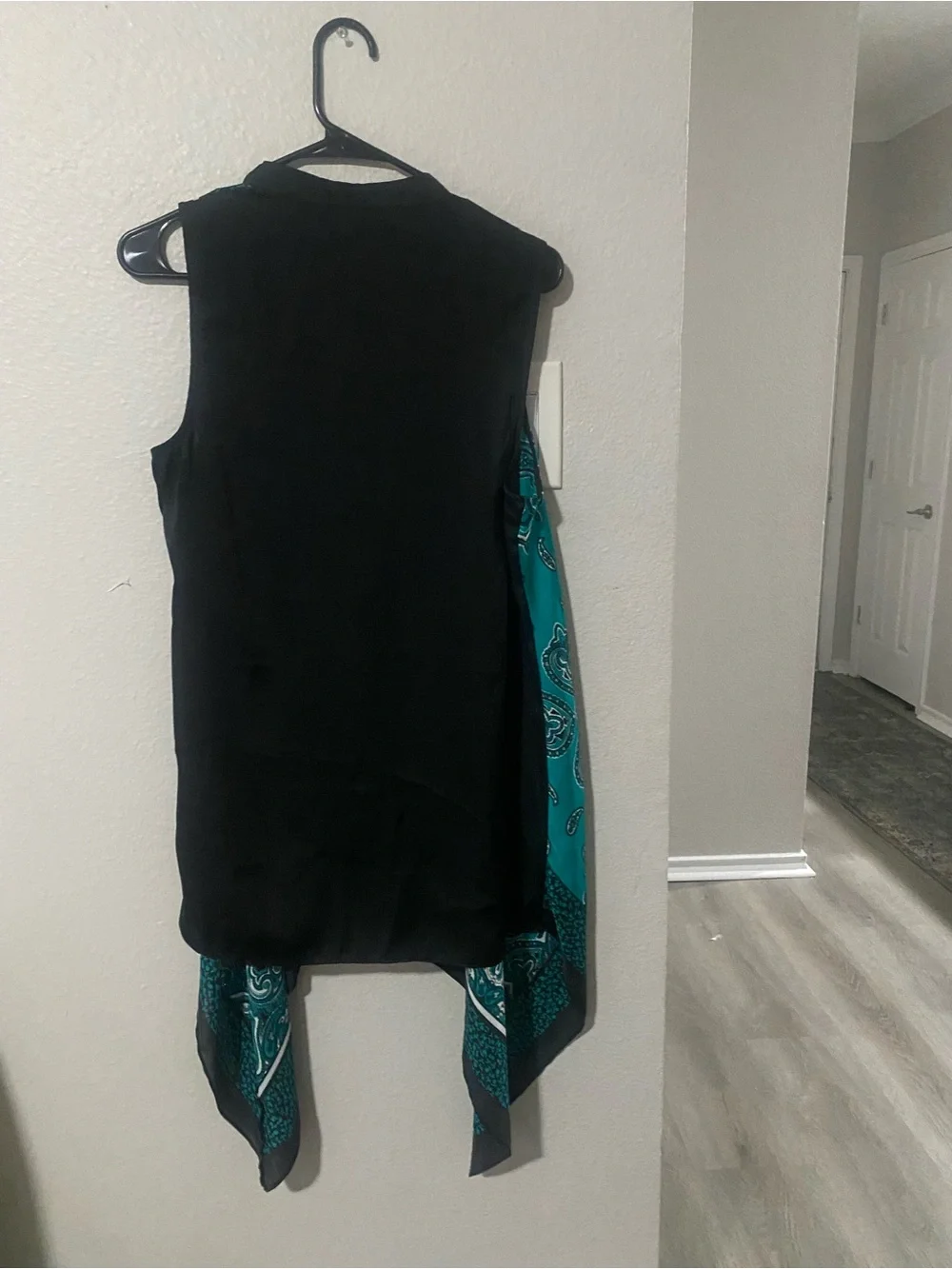 Michael Kors Teal Paisley Sleeveless Drape Vest